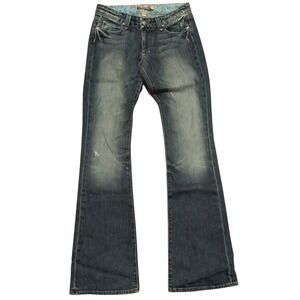 PAIGE Montecito Flare Jeans Womens 27 Tall Long Dark Wash Premium Denim Made USA